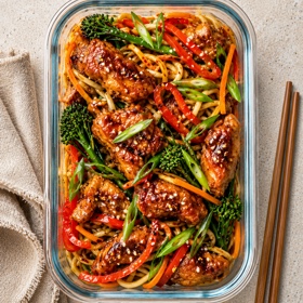 Honey Garlic Chicken Noodles